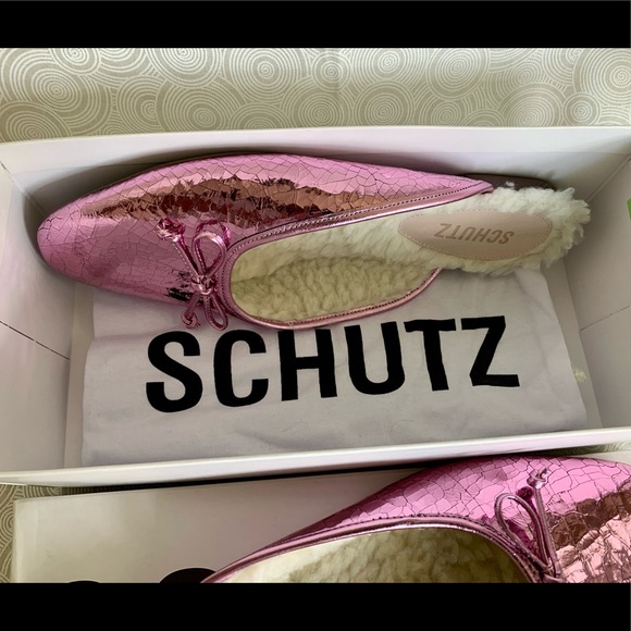 NIB Schutz ‘Evelin’ Metallic Pink Mule 8.5 - Picture 10 of 10